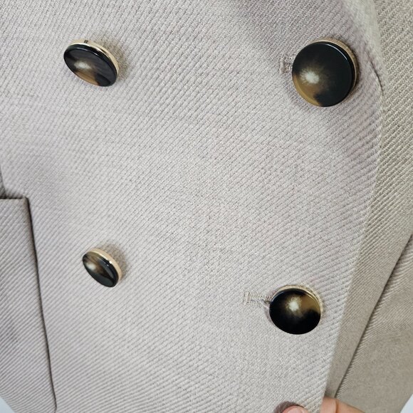 SOLD REISS Harriet Double Breasted Wool Blazer Sz 8 Beige Cream - Picture 6 of 13